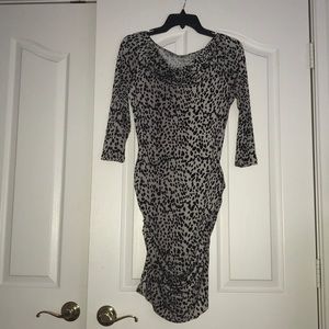 Tee-shirt fabric dress with ruffles